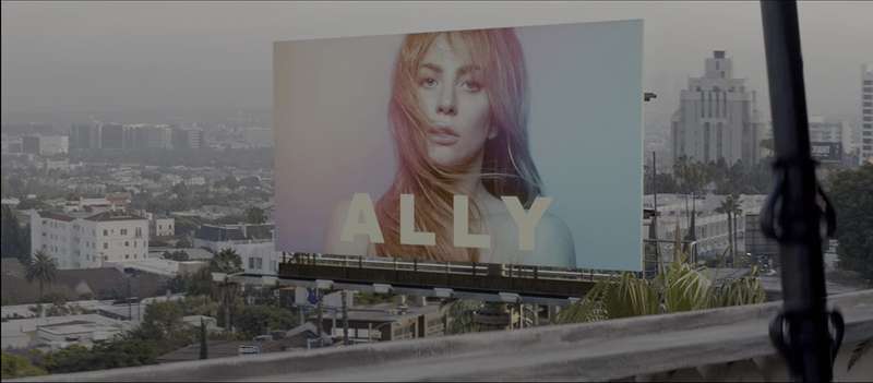A billboard in Los Angeles with the face of a woman and the name Ally.
